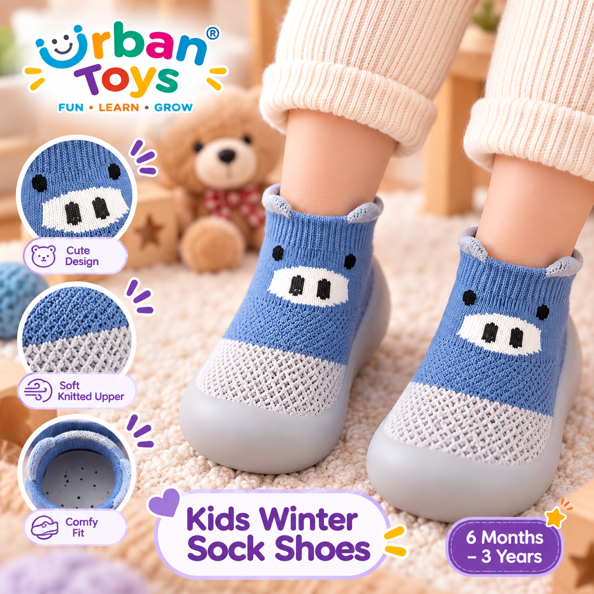Kids Winter Sock Shoes